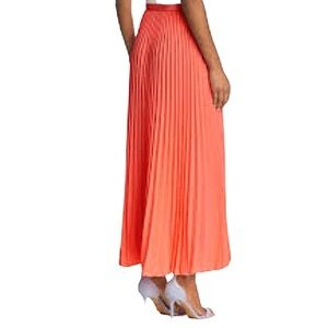 FRENCH CONNECTION Bright Melon Color Accordion Pleat Maxi Skirt Size 0